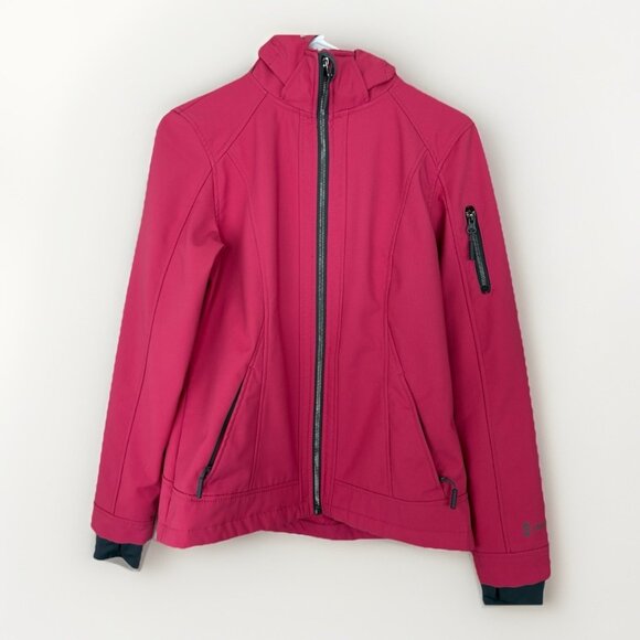 Free Country Softshell Jacket Women's S Full Zip Fleece Lined Red Coat - Picture 1 of 7